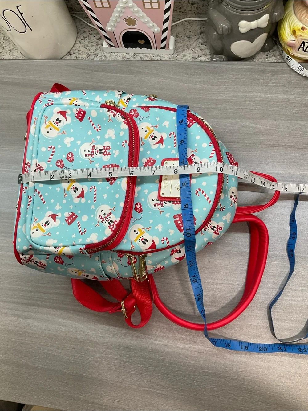 DISNEY LOUNGEFLY MICKEY MINNIE MOUSE SNOWMAN MINI BACKPACK‎ PURSE